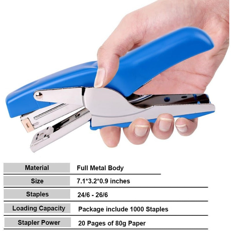 Stapler with 1000 Staples-Plier Stapler Save 60 PowerGood for Stapling at Home School or Warehouse Blue 4 Pack
