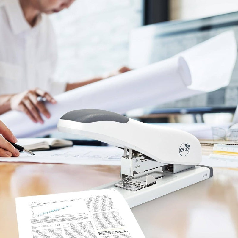 Heavy Duty Stapler, ECO - Sheet Capacity, White 1386, Office Supplies, Home Office Tools, Durable Construction, Sturdy Design, Reliable Mechanism, Robust Build, Manual Stapler, Highcapacity Stapler