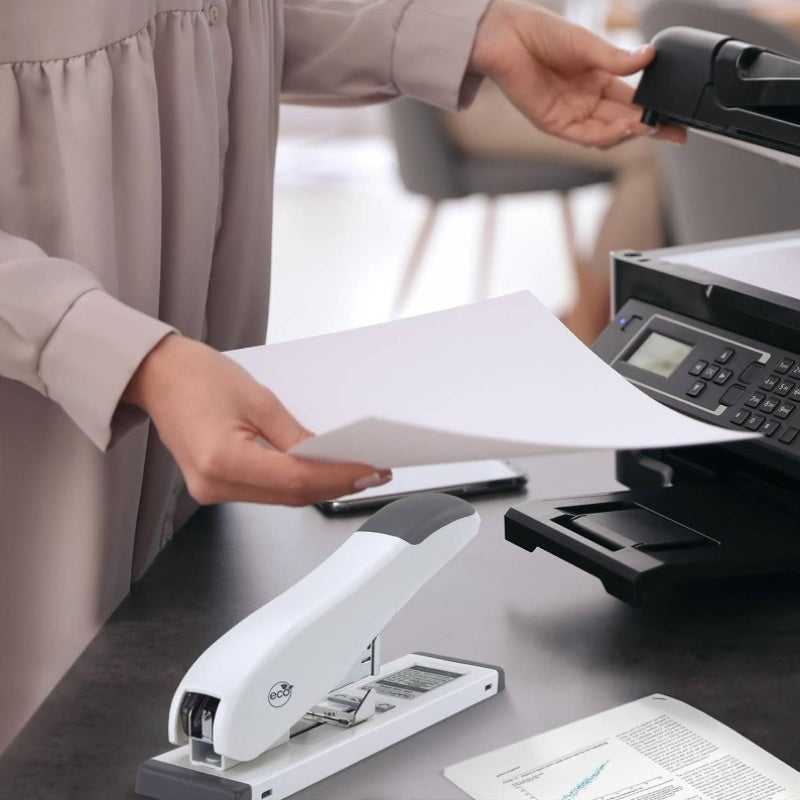 Heavy Duty Stapler, ECO - Sheet Capacity, White 1386, Office Supplies, Home Office Tools, Durable Construction, Sturdy Design, Reliable Mechanism, Robust Build, Manual Stapler, Highcapacity Stapler
