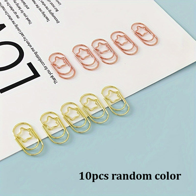 Minimalist Star Paper Clips | Elegant Star-Shaped Office And School Supplies with Durable Metal Finish for Document Organization, Reports, Presentations, Home Or Office Decor