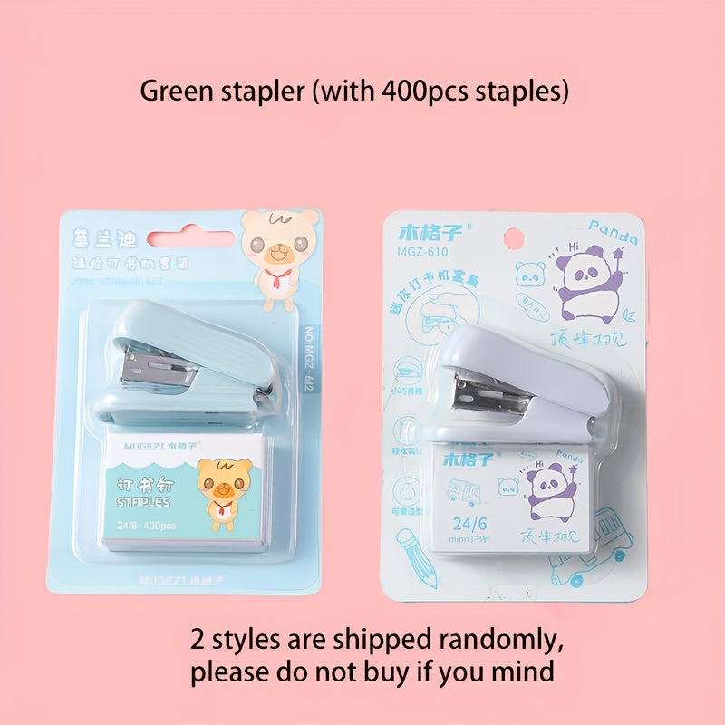 Morandi Mini Stapler Student Cute Small Stapler Office Supplies Handheld Stapler Set