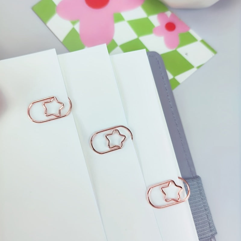 Minimalist Star Paper Clips | Elegant Star-Shaped Office And School Supplies with Durable Metal Finish for Document Organization, Reports, Presentations, Home Or Office Decor