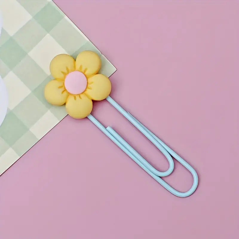 12pcs Flower Paper Clips - Pastel Floral Office & School Supplies, Decorative Document Clips for Notes, Reports, Books - Compatible with Paper, Scrapbooking, Planners - Desk Organization Essentials (12pcs), Paper Clips for Office, Notebook
