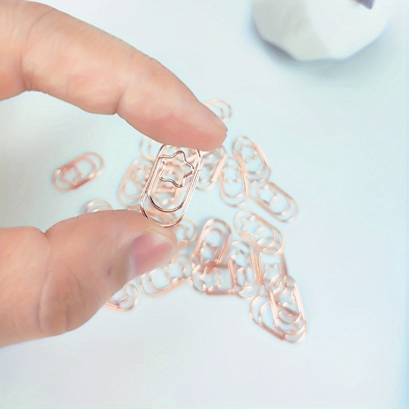 Minimalist Star Paper Clips | Elegant Star-Shaped Office And School Supplies with Durable Metal Finish for Document Organization, Reports, Presentations, Home Or Office Decor