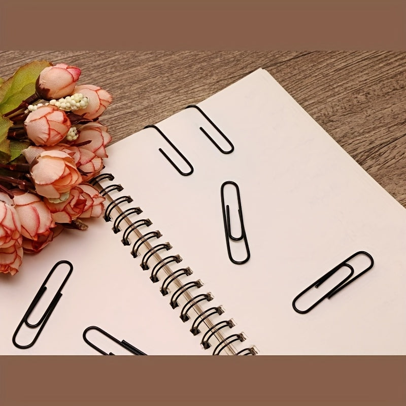 30pcs 2 Inch Vinyl Coated Paper Clips - Rust-Resistant Black Office Supplies for Document Organization, Bookmarks, School & DIY Projects, Sleek Metallic Finish, Book Organization, Modern Stationery, Smooth Edges, Craft Enthusiasts