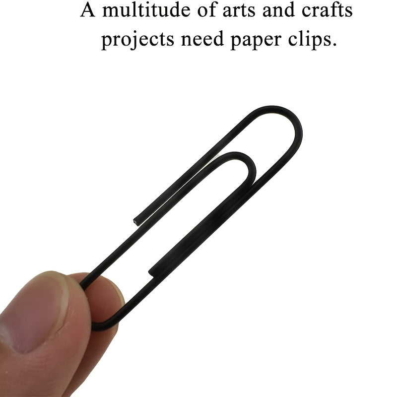 30pcs 2 Inch Vinyl Coated Paper Clips - Rust-Resistant Black Office Supplies for Document Organization, Bookmarks, School & DIY Projects, Sleek Metallic Finish, Book Organization, Modern Stationery, Smooth Edges, Craft Enthusiasts
