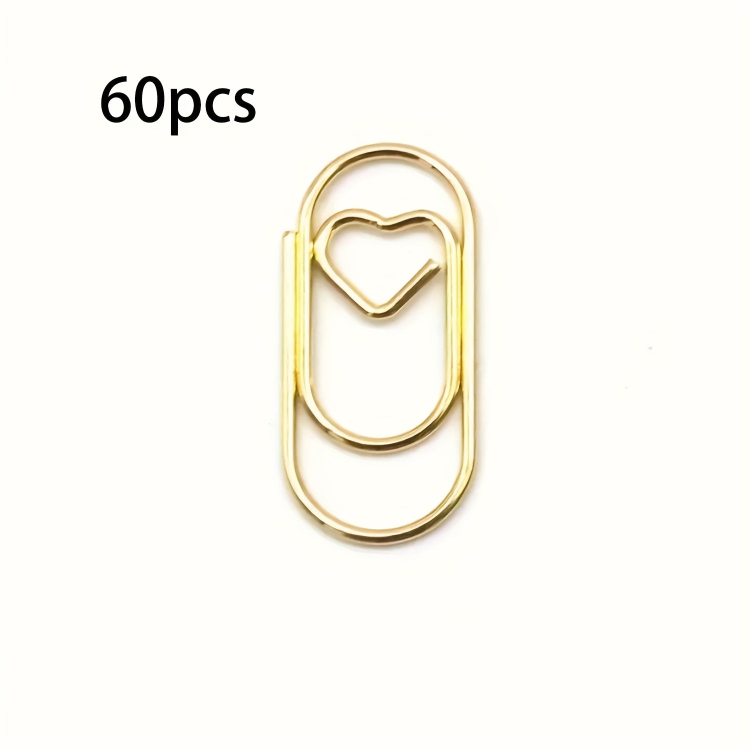 30\u002F60 Mini Heart-Shaped Paper Clips - Golden Metal Heart Clips, Cute Durable Office Supplies with Polished for Documents, Scrapbooking, Journals, Planners - Decorative Folder Clips for Handmade Crafts & Gift Ideas (Compatible for)