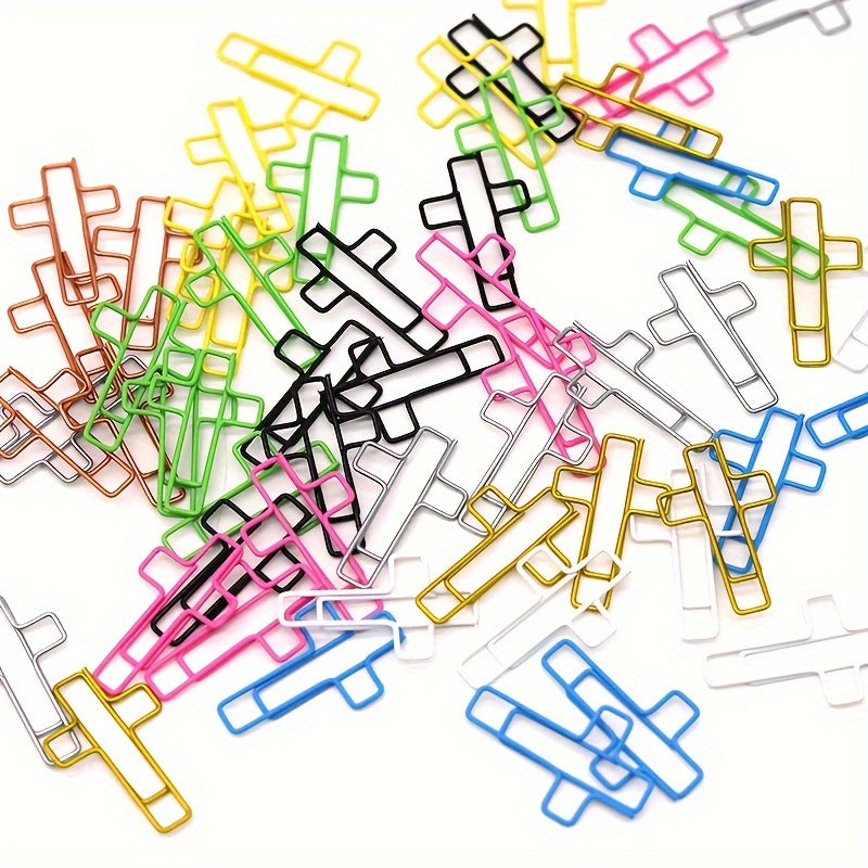 30 Counts Colorful Cross-Coated Paper Clips | High Quality Office Supplies for Folders, Bookmarks & Organizing, Various Colors: Blue, Green, Yellow, Pink, Purple | Unique Design, Paper Material