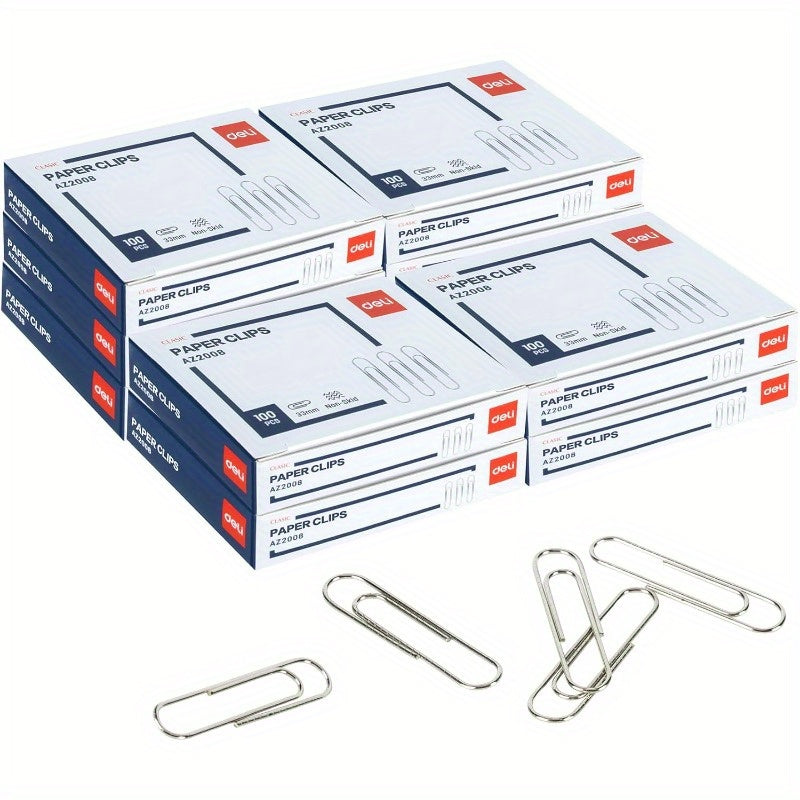 1 Nonskid Paper Clips 1000 Medium Paper Clips 10 Boxes of 100 Each Silver