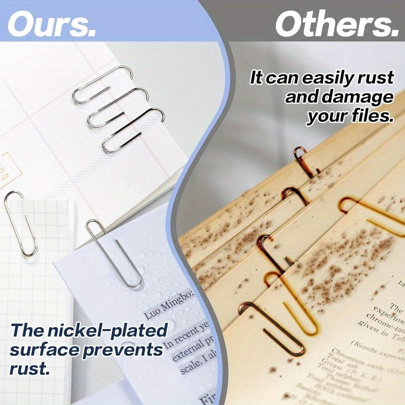 1 Nonskid Paper Clips 1000 Medium Paper Clips 10 Boxes of 100 Each Silver