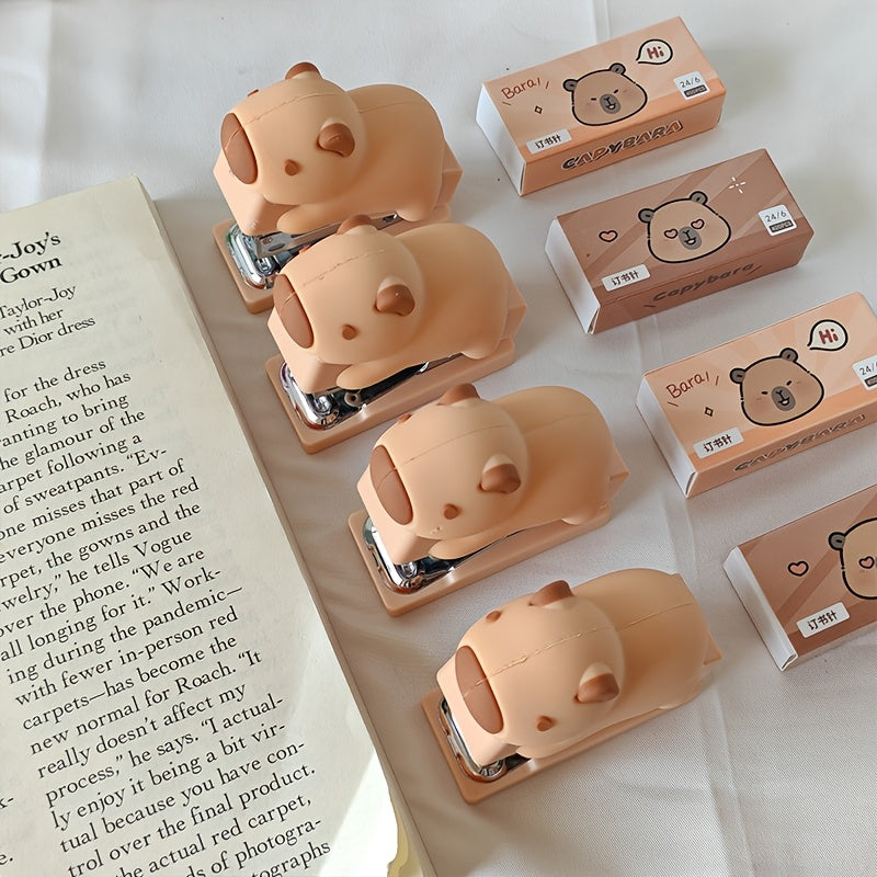 Capybara Stapler Set, Mini Stapler for Students, Office Binding Supplies
