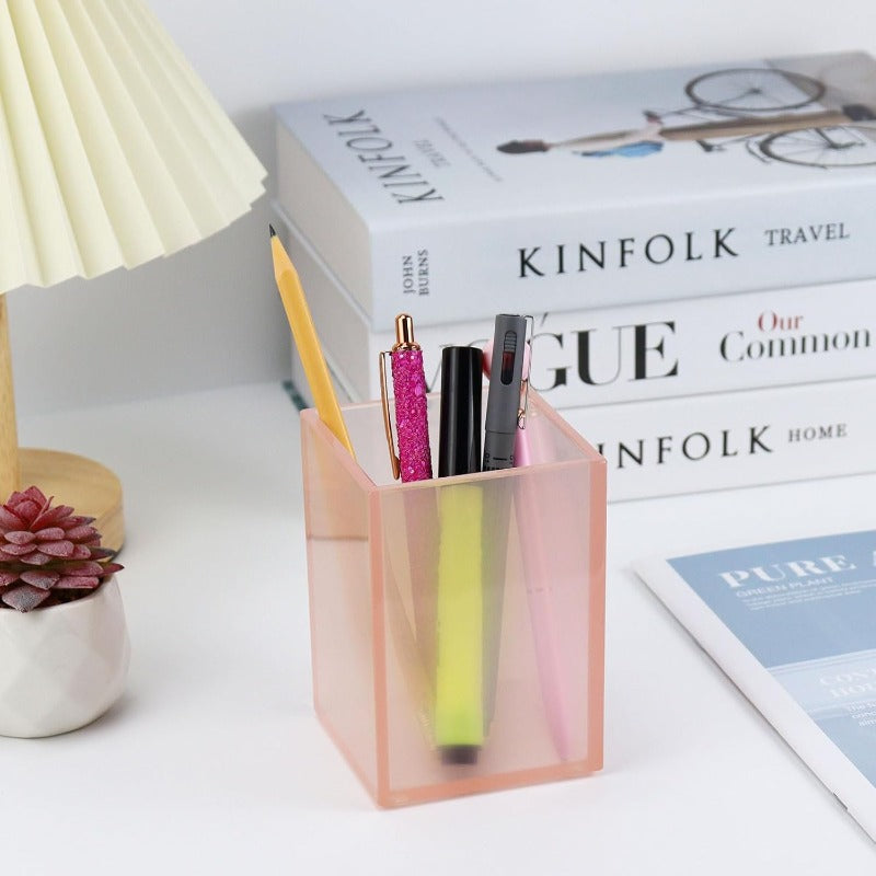 1-Inch Core Clear Acrylic Pink Gold Tape Dispenser Heavy Duty Multibey Pen Holder Stapler with 950Pcs 24\u002F6 26\u002F6 Rose Gold Staples Acrylic Scissors Stationery Desk Set School Home N Office plies