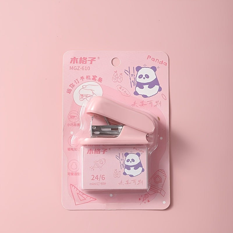 Morandi Mini Stapler Student Cute Small Stapler Office Supplies Handheld Stapler Set