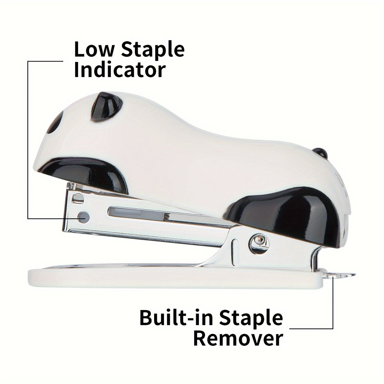 Deli Panda-Themed Stapler Set with Built-In Remover - Includes 1 Box of Staples, Sleek Design for Office & Students, Stapler for Office