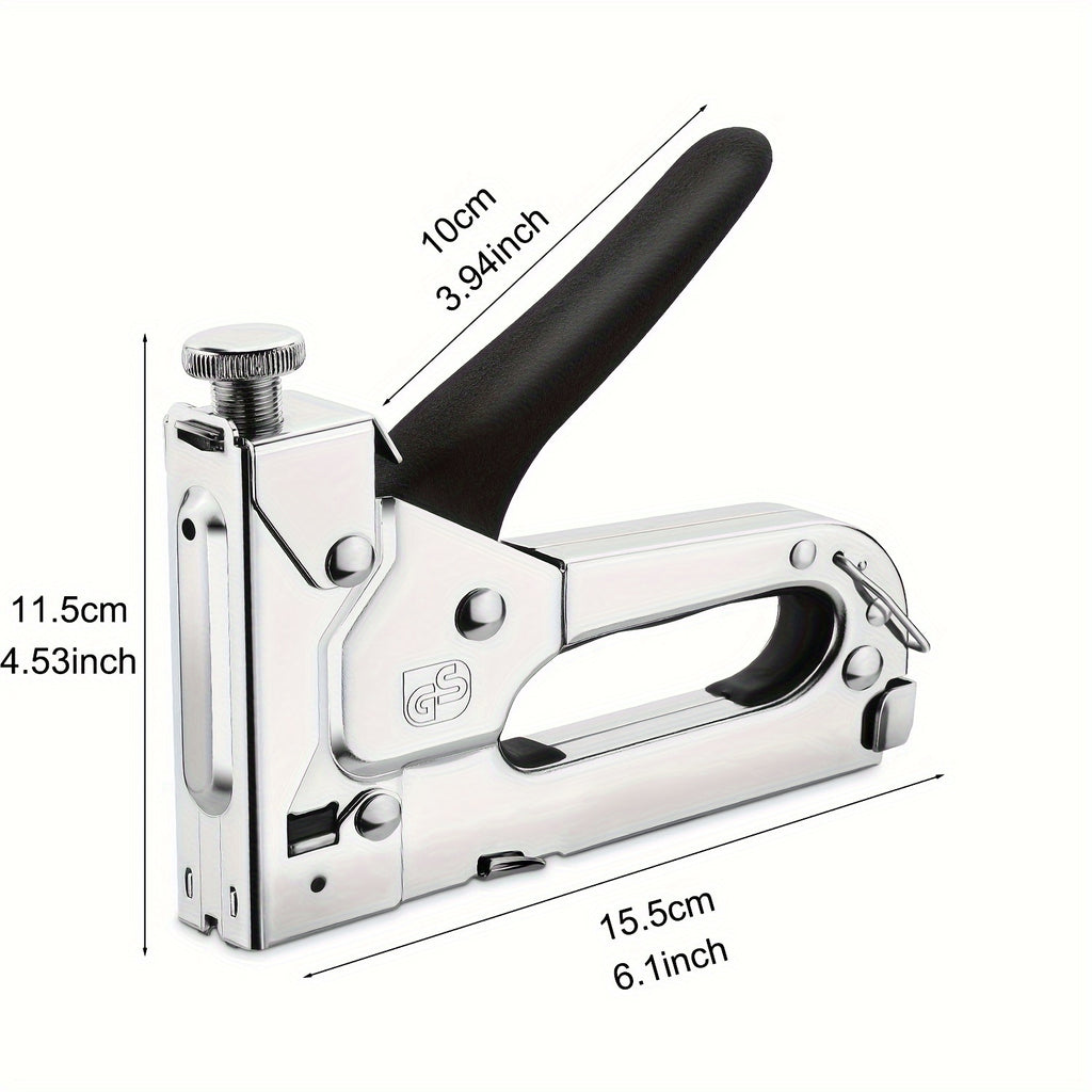 1pc, Bamda's 3in 1 Heavy Duty Staple Gun Kit with 300 Staples, Upholstery Stapler for Fixing Material, Decoration, Carpentry, Furniture, Doors and Windows