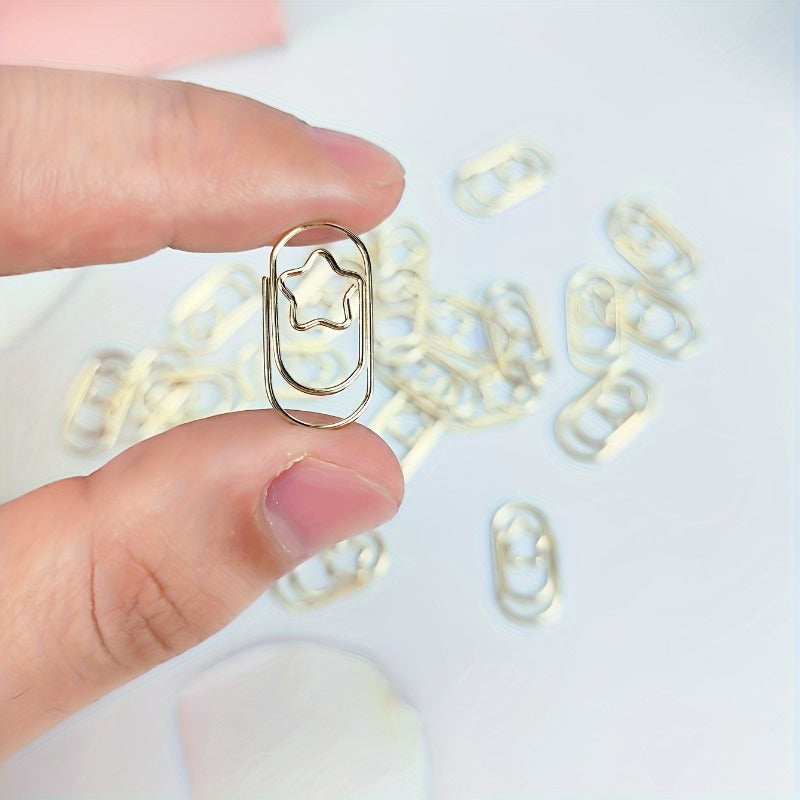 Minimalist Star Paper Clips | Elegant Star-Shaped Office And School Supplies with Durable Metal Finish for Document Organization, Reports, Presentations, Home Or Office Decor