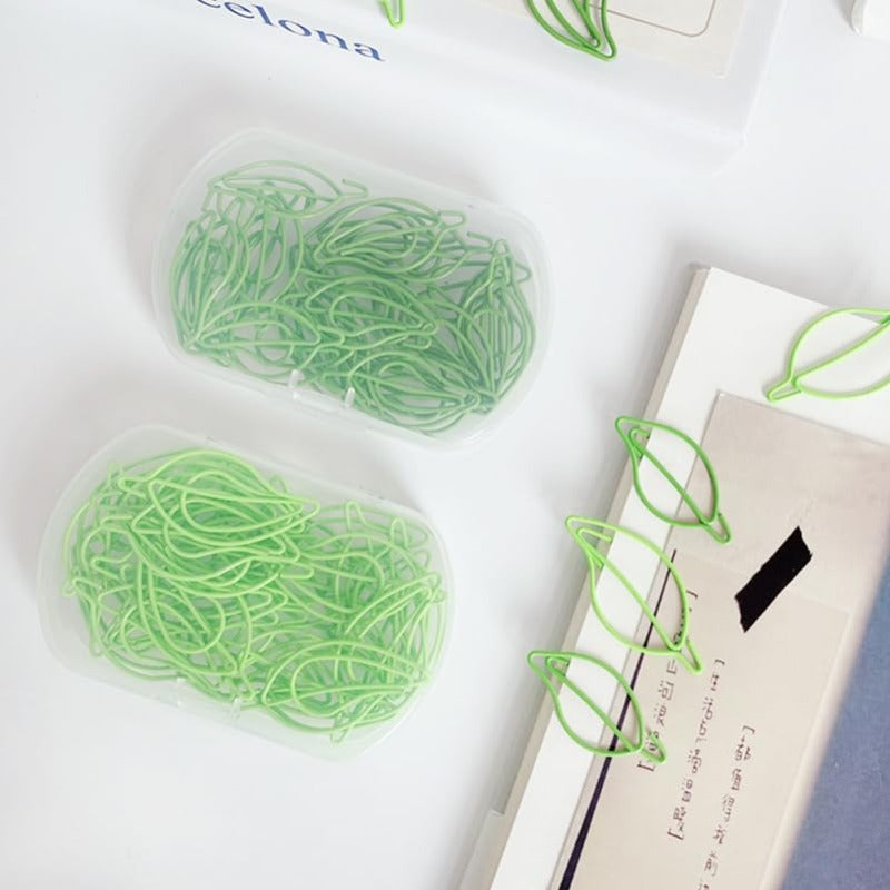120pcs Paper Clip Paper Clip Office Paperclips Leaf Shaped Office plies Set Binder Folders Metal File Holder Small Paperclips s for Document Metal,  Document Organization, Unique Paper Clips, Stylish Stationery, Stationery Set, Students, Corporate