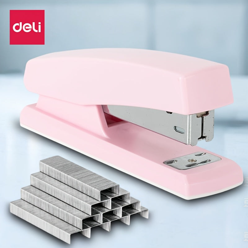 Deli Manual Desktop Stapler - 25-Sheet Capacity, 640 Staples, Durable & Ergonomic Design for Office & Home Use