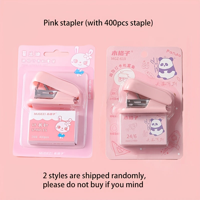 Morandi Mini Stapler Student Cute Small Stapler Office Supplies Handheld Stapler Set