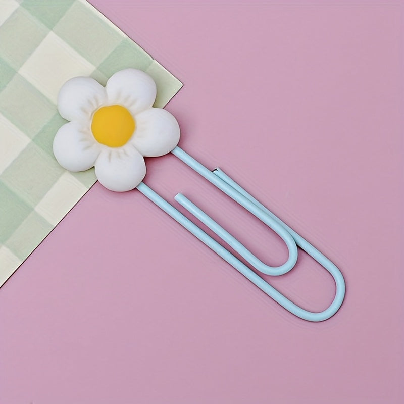 12pcs Flower Paper Clips - Pastel Floral Office & School Supplies, Decorative Document Clips for Notes, Reports, Books - Compatible with Paper, Scrapbooking, Planners - Desk Organization Essentials (12pcs), Paper Clips for Office, Notebook
